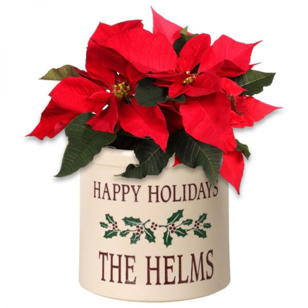 Personalized Bristol Crock Multicolour Holiday Holly Two Gallon Stoneware Crock, image 4