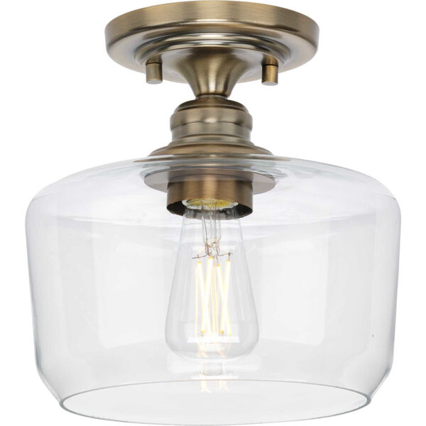 P350214-163: Aiken Vintage Brass One-Light Semi Flush, image 6