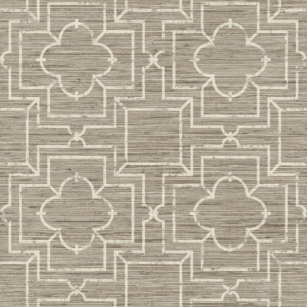 Quatrefoil Trellis Neutral Peel and Stick Wallpaper, image 3