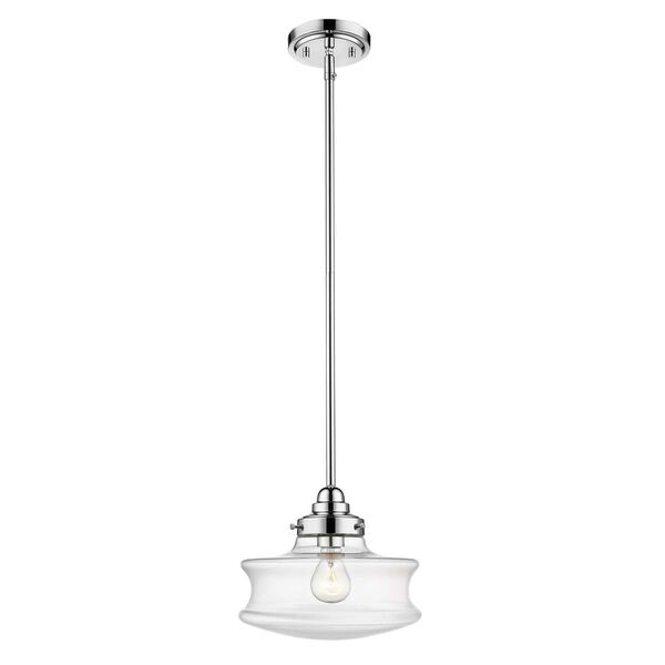 Keal Polished Nickel One-Light Convertible Semi-Flush Mount with Clear Glass, image 3