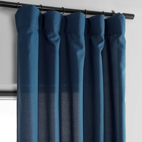 Deep Blue Dobby Linen 84-Inch Curtain Single Panel, image 4