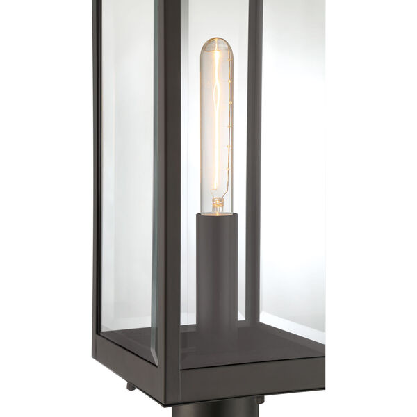 Westover Western Bronze One-Light Outdoor Post Lantern with Transparent Beveled Glass, image 4