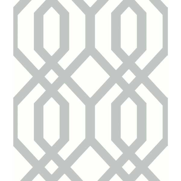 Gazebo Lattice Grey White Peel and Stick Wallpaper - SAMPLE SWATCH ONLY, image 2