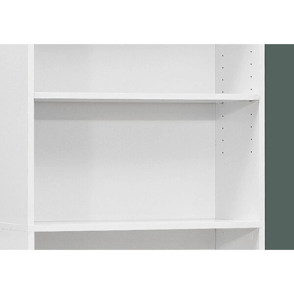 White 25-Inch Five Shelves Bookcase, image 3