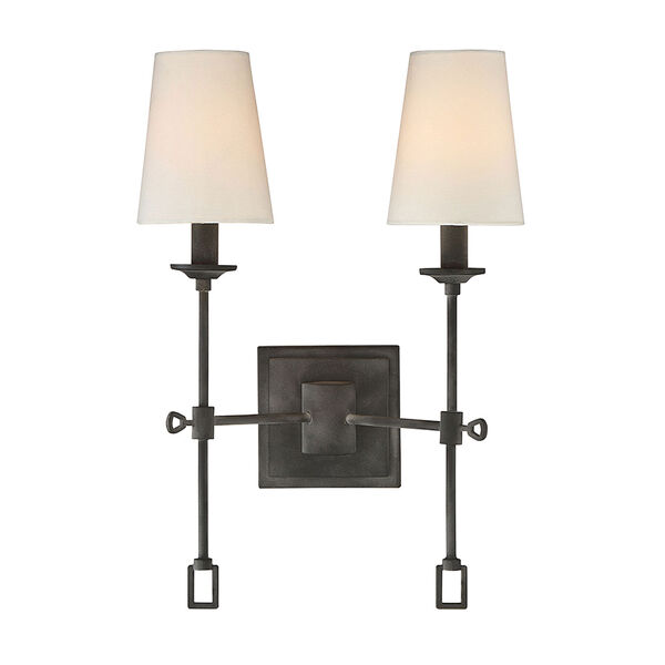 Afton Oxidized Black Two-Light Wall Sconce, image 1