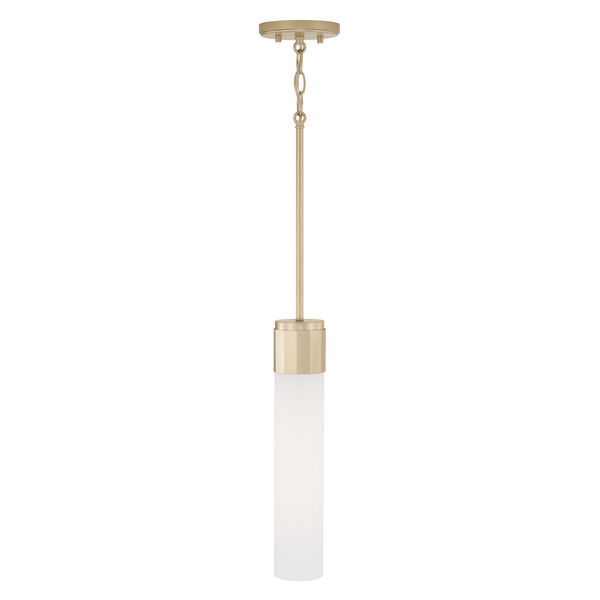 Sutton Soft Gold One-Light Mi Pendant with Soft White Glass, image 2