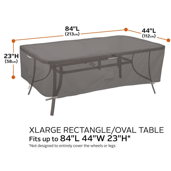 Maple Dark Taupe 84-Inch Rectangle Oval Patio Table Cover, image 4