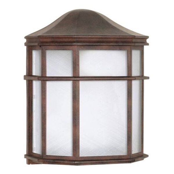 Old Bronze One-Light Outdoor Wall Mount with White Acrylic Diffuser, image 1
