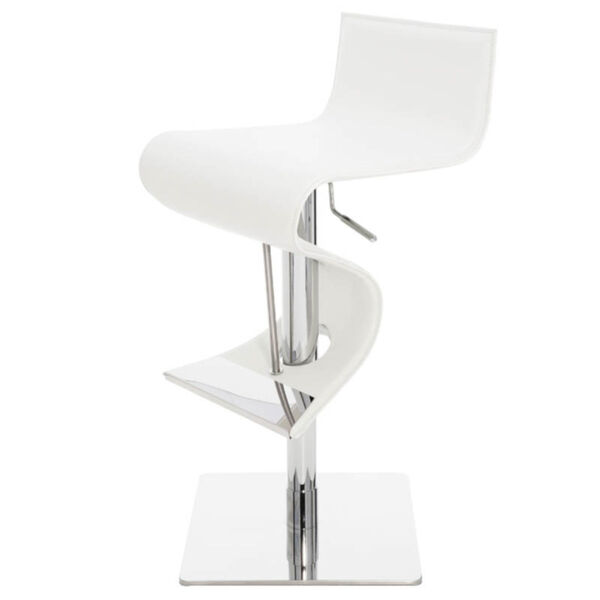 Portland White and Silver Adjustable Stool, image 1
