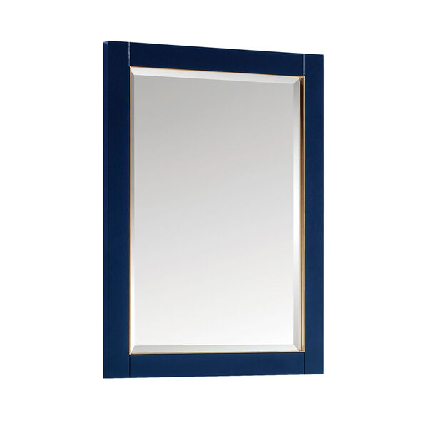 Navy Blue 24-Inch Mirror with Gold Trim, image 2