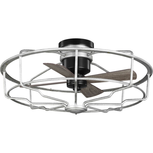 Loring Galvanized Finish 33-Inch Ceiling Fan with Open Cage Frame, image 1