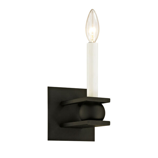 Sutton Textured Black One-Light Wall Sconce, image 1
