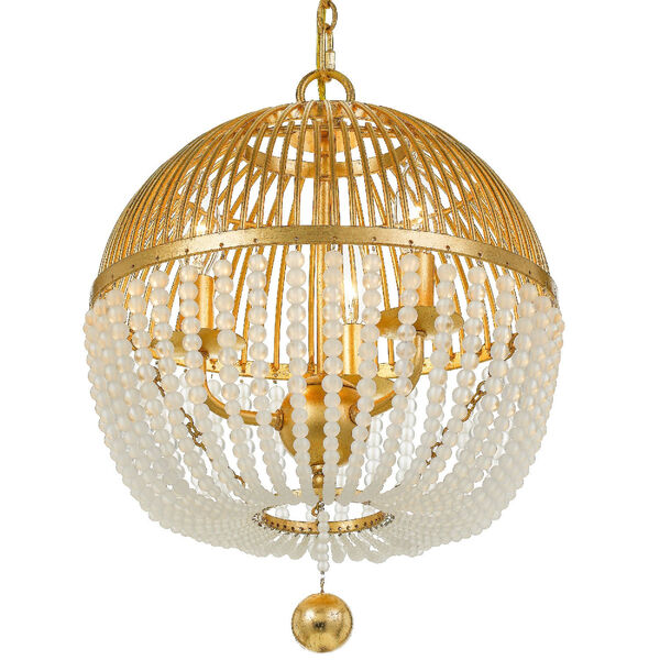 Duval Antique Gold Three-Light Chandelier, image 1