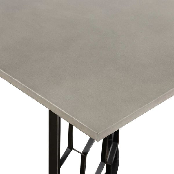 Solange Medium Gray Concrete Black Dining Table, image 5