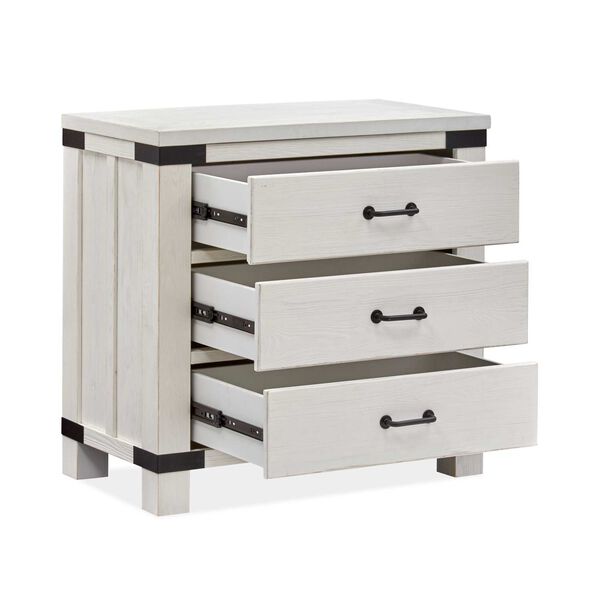 Harper Springs Silo White Bachelor Chest with Metal Decoration, image 3
