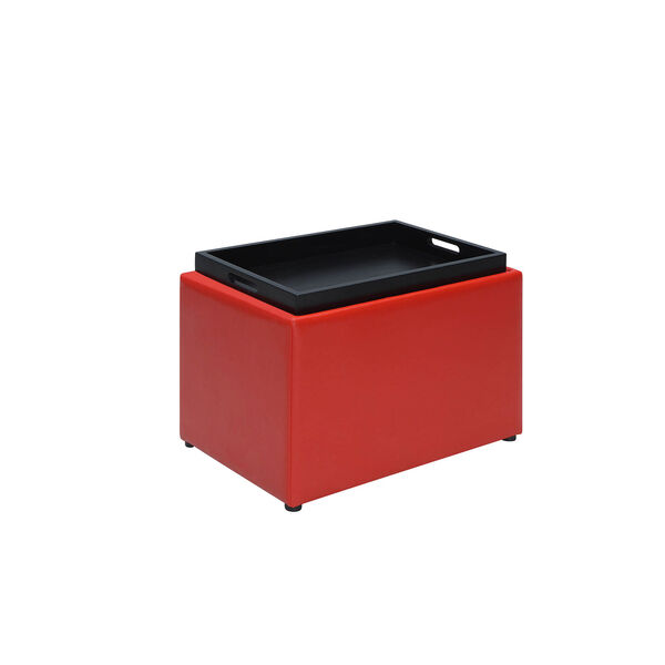 Designs4Comfort Bright Red Accent Storage Ottoman, image 6