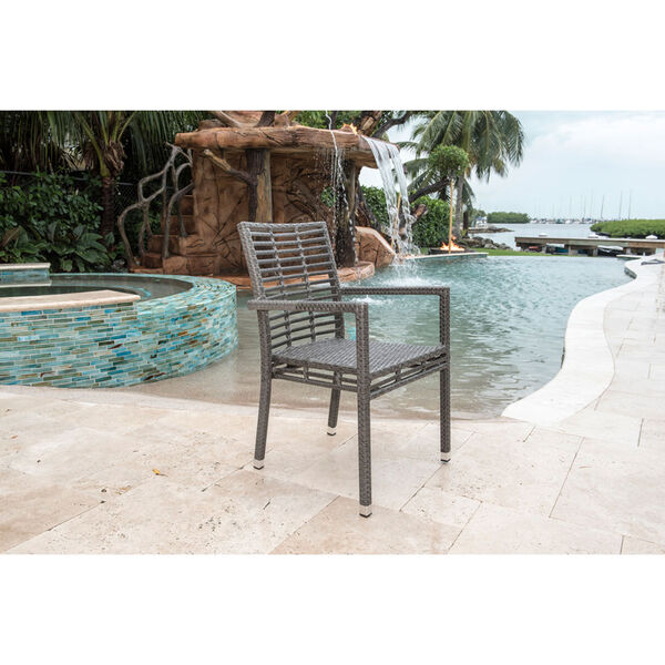 Intech Grey Outdoor Stackable Arm Chair, image 3