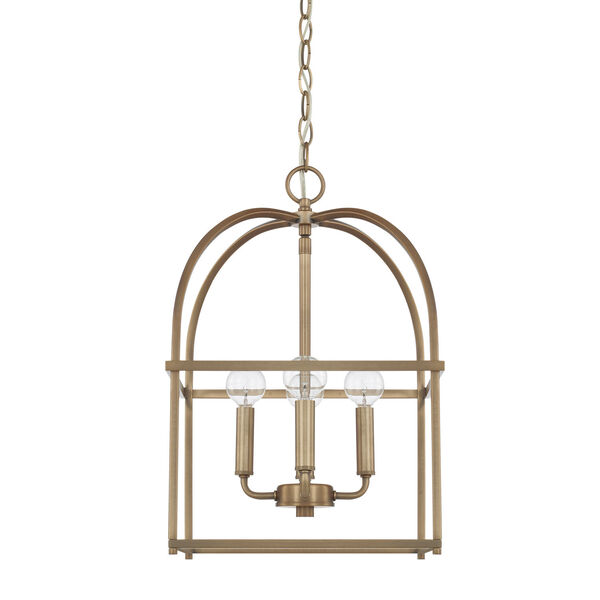 HomePlace Aged Brass 13-Inch Four-Light Pendant, image 1