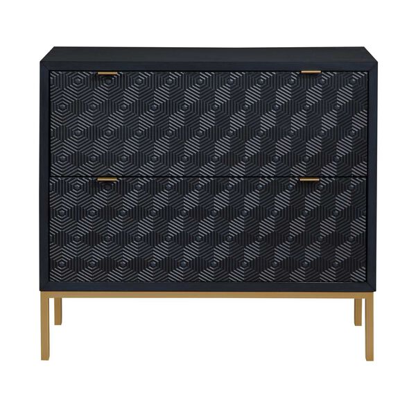Prism Royal Blue and Gold Two Drawer Chest, image 5