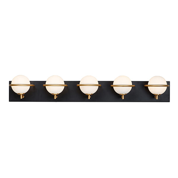 Revolve Black and Gold Five-Light LED Wall Sconce, image 1