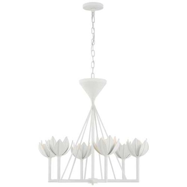 Alberto Plaster White Six-Light Small Low Ceiling Chandelier by Julie Neill, image 1