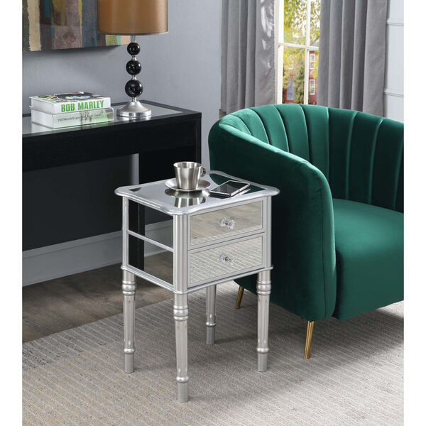 Gold Coast Silver with Mirror 14-Inch Mayfair End Table, image 2