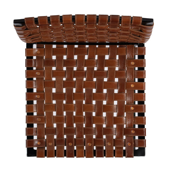 Urban Brown Woven Leather Side Chair, image 8
