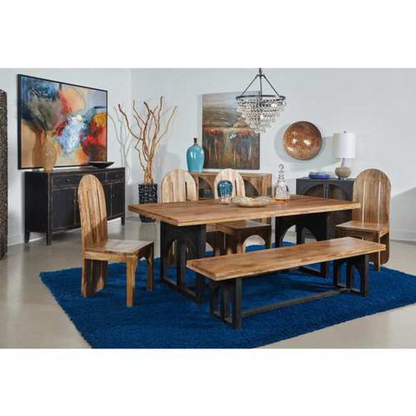 Gateway II Natural Black Cassius Dining Bench, image 6