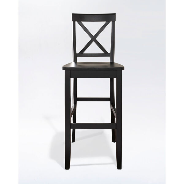 X-Back Bar Stool in Black Finish with 30 Inch Seat Height- Set of Two, image 2