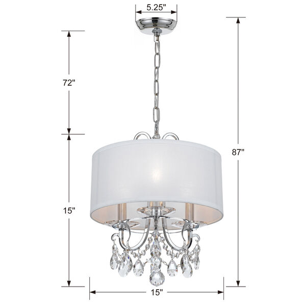 Othello Polished Chrome Three Light Fifteen Inch Mini-Chandelier with Clear Spectra Crystal, image 5