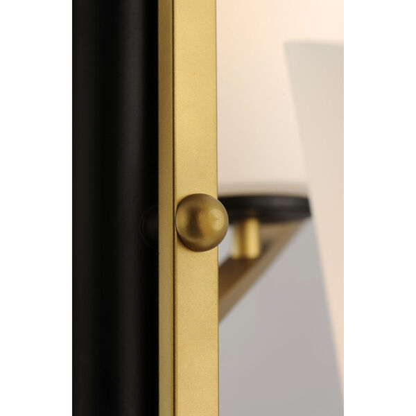 Oblique Gold and Black Eight-Light Linear Pendant, image 4