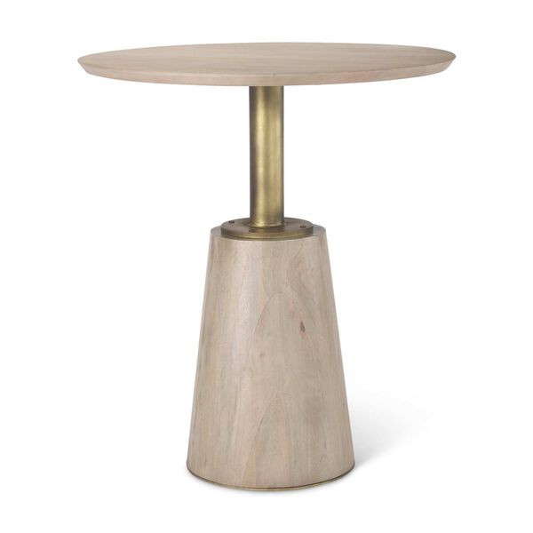 Maxwell Light Brown Round Accent Pedestal Bistro Table, image 1