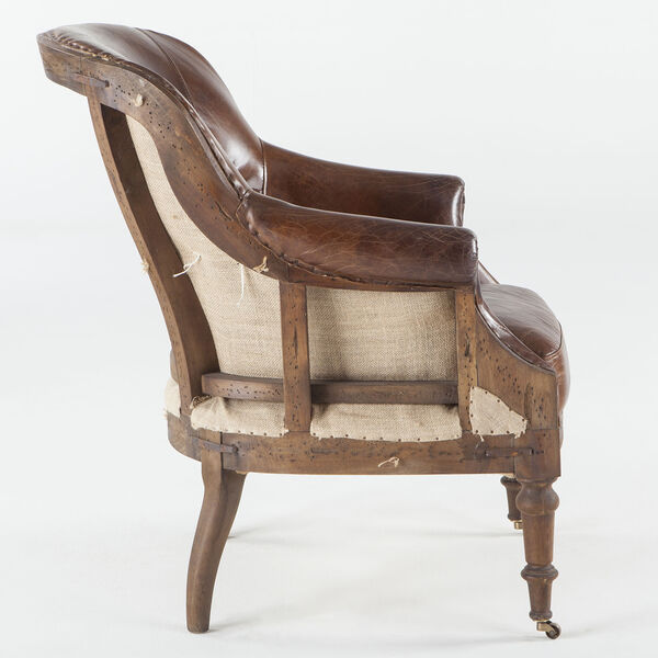 Distressed Tobacco Leather Deconstructed Club Chair, image 5