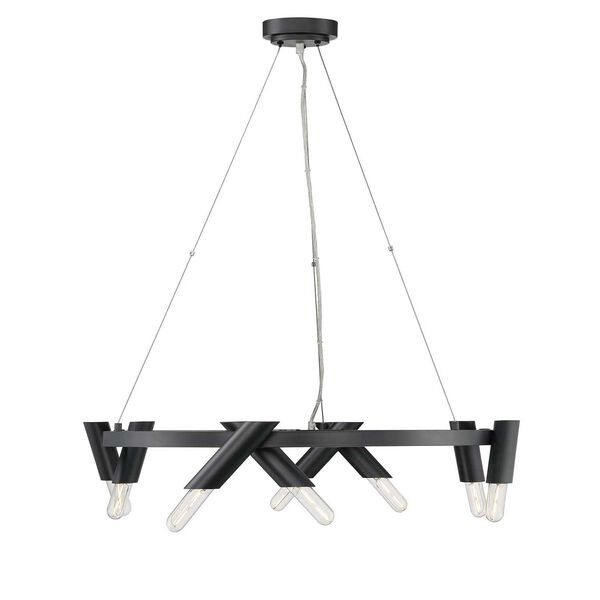 Pipeline Oil Rubbed Bronze Eight-Light Integrated LED Chandelier, image 1
