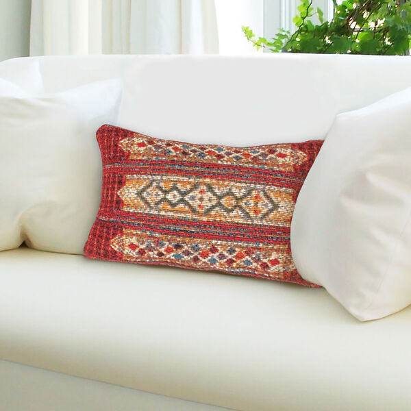Marina Red Liora Manne Tribal Stripe Indoor-Outdoor Pillow, image 2