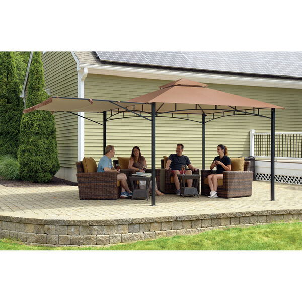 Redwood Brown Bronze 11 x 11 Feet Gazebo with Square Tube Brow Frame  and Awning, image 2