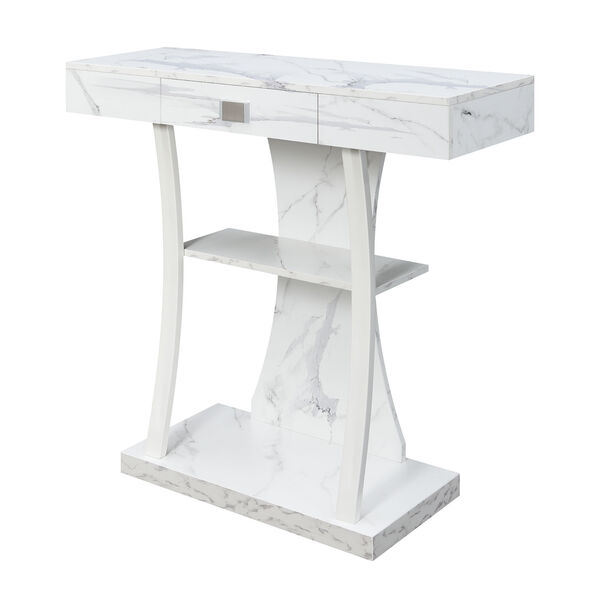 Newport Harri White One Drawer Console Table with Shelves, image 3
