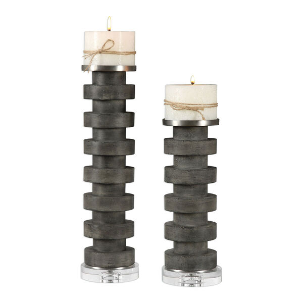 Karun Concrete Candleholders, Set of Two, image 1