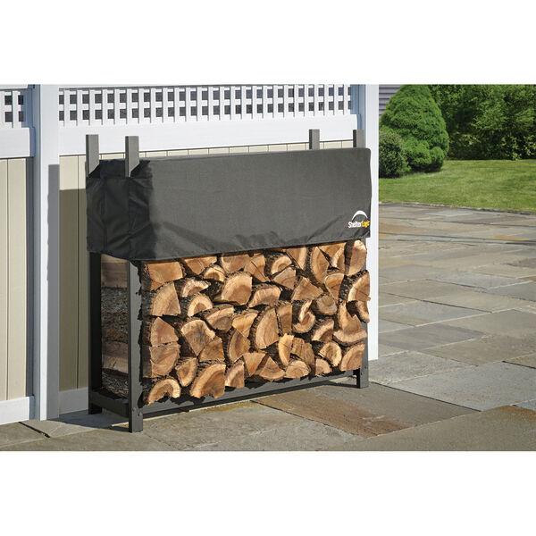 Black 4 Ft. Ultra Duty Firewood Rack with Cover, image 2