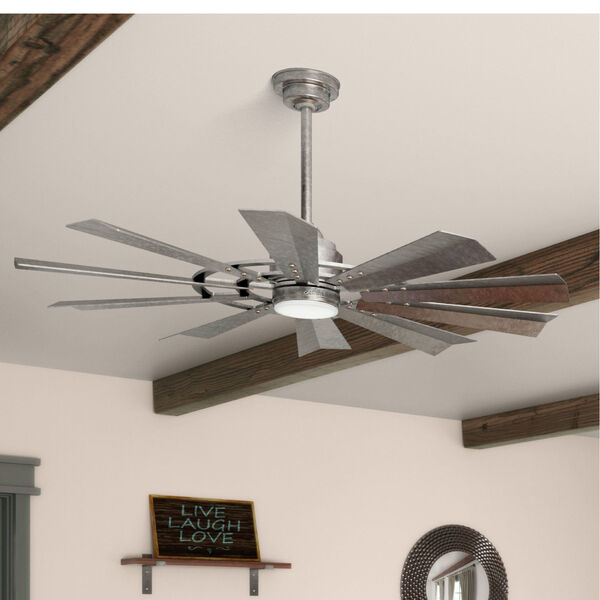 Crescent Falls Galvanized 52-Inch LED Ceiling Fan, image 6
