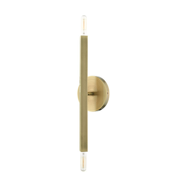 Monaco Antique Brass Two-Light ADA Wall Sconce, image 2