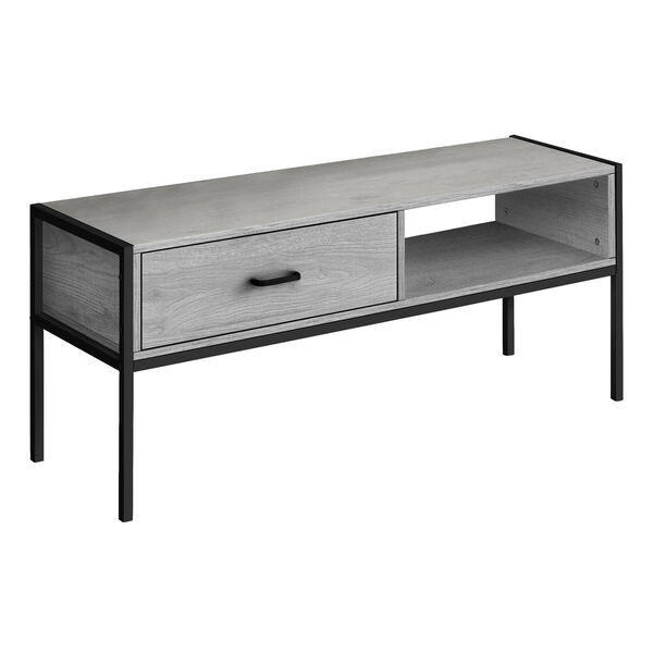 Gray and Black TV Stand with Drawer, image 1