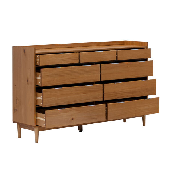 Caramel Solid Wood Nine-Drawer Dresser, image 7