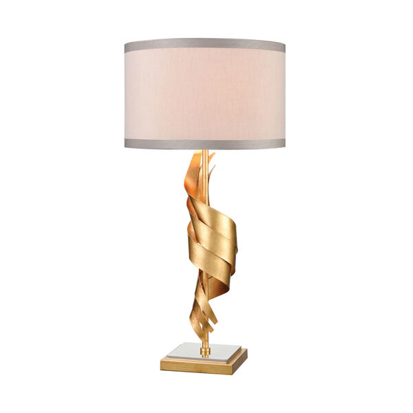 Shake It Off Gold Leaf with Polished Nickel One-Light Table Lamp, image 1