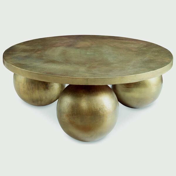 Triplet Antique Brass Coffee Table, image 2