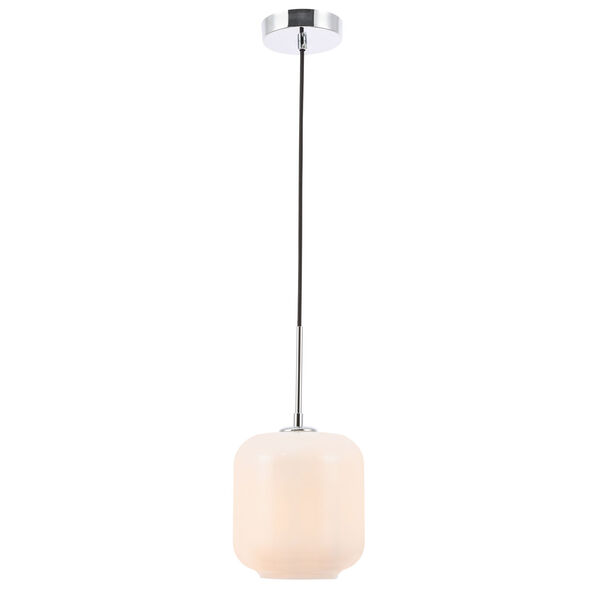 Collier Chrome Seven-Inch One-Light Mini Pendant with Frosted White Glass, image 1