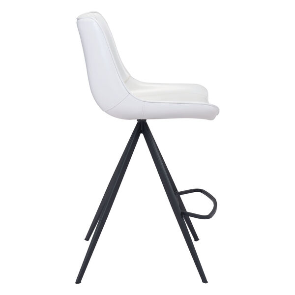 Aki White and Black Counter Height Bar Stool, Set of Two, image 3