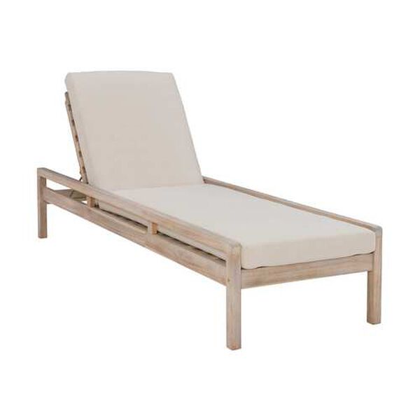 Raife Beige Natural Outdoor Single Chaise Lounger, image 1