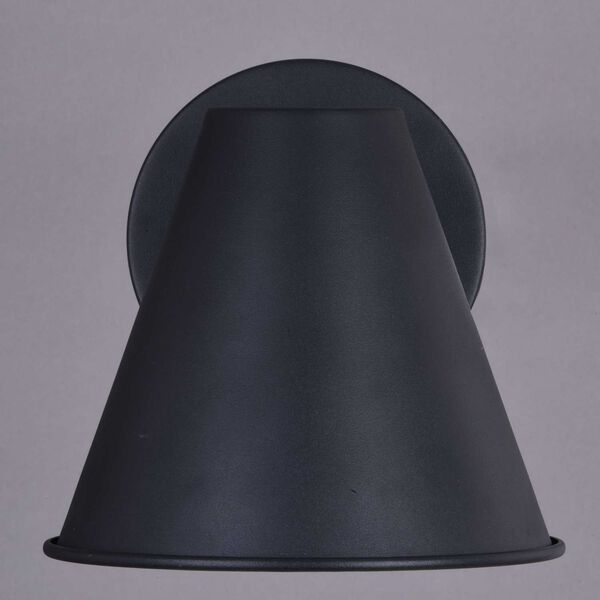 Smith Textured Black One-Light Metal Cone Outdoor Wall Lantern, image 3