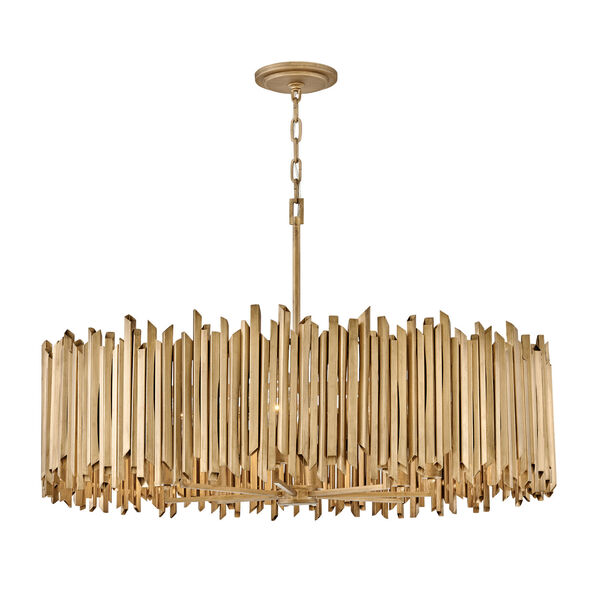 Roca Burnished Gold Eight-Light Linear Chandelier, image 5